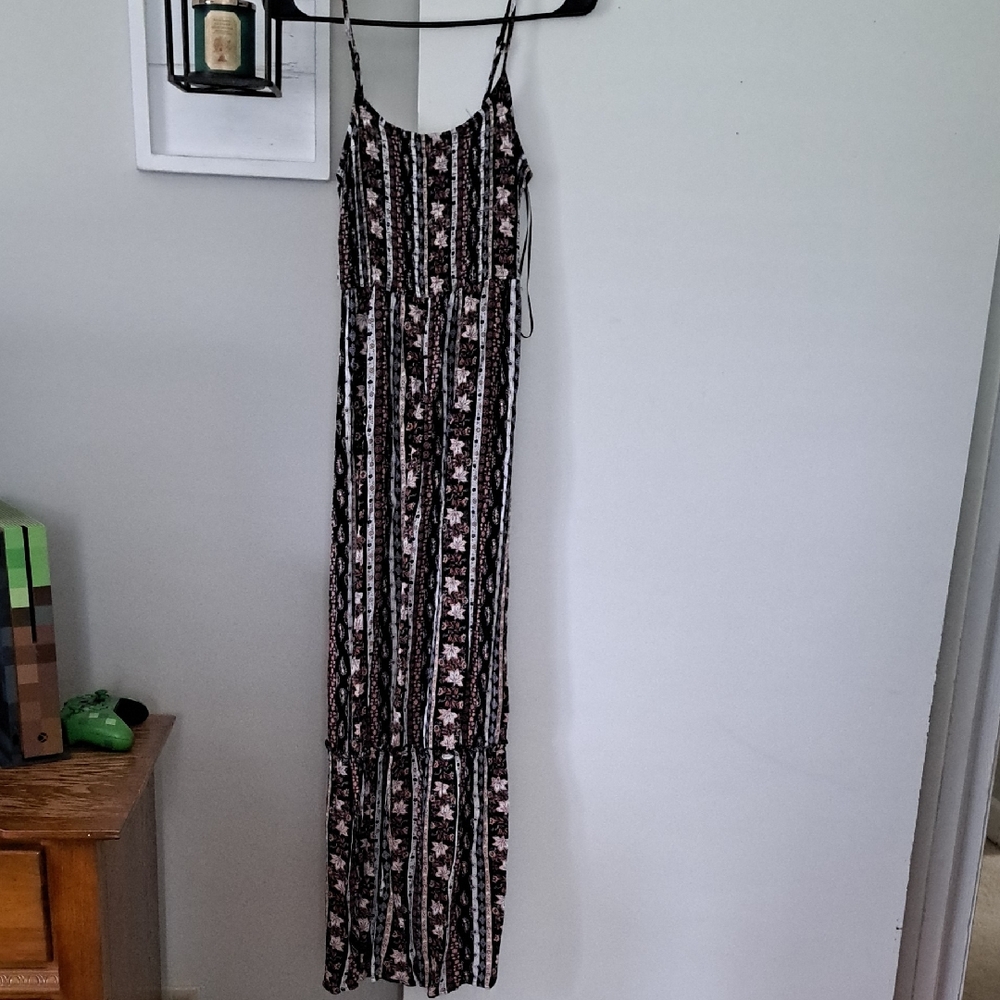 SO Black and Brown Patterned Dress